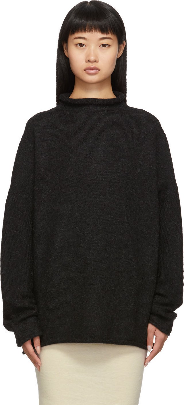 Lauren Manoogian Black Rollneck Turtleneck