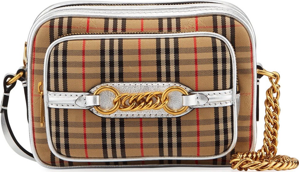 Burberry London England Link Camera 1983 Check Crossbody Bag