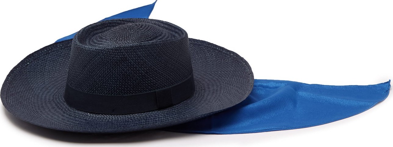 House of Lafayette Reed Sink 1 satin-trimmed straw panama hat