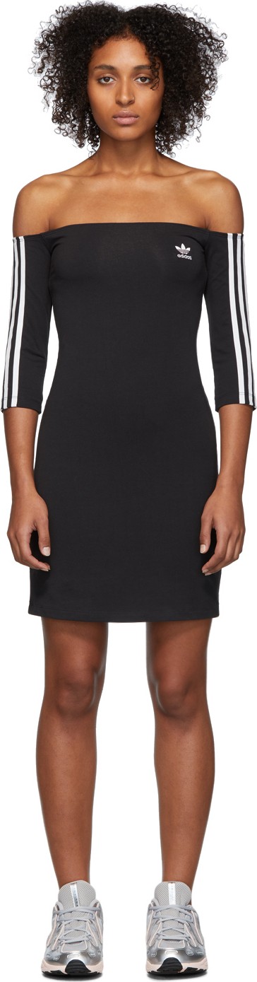 Adidas Originals Black Off-The-Shoulder Dress
