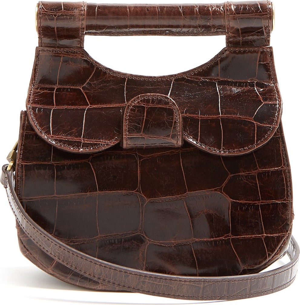 Staud Madeline crocodile-effect leather bag