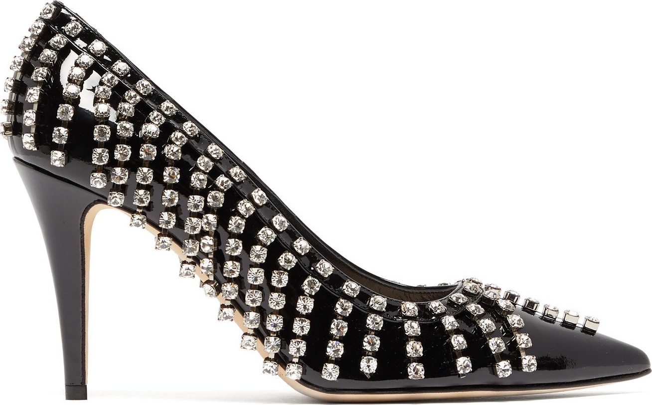 Christopher Kane Crystal-embellished patent-leather pumps