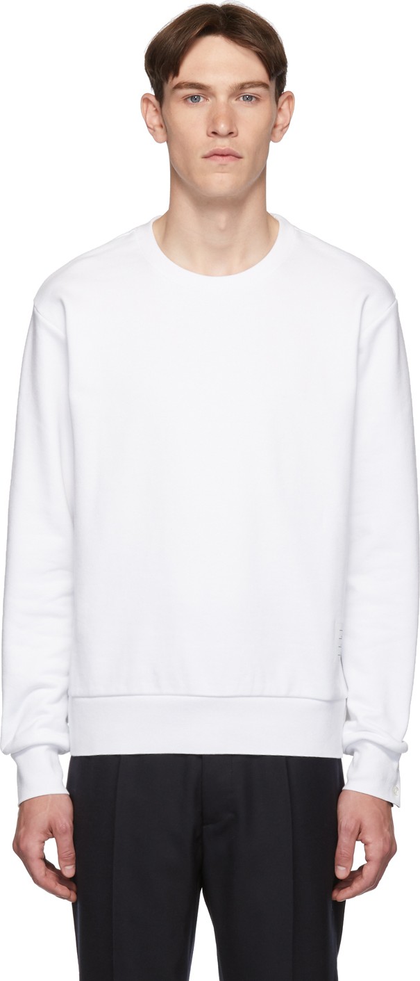 Thom Browne White RWB Stripe Sweatshirt