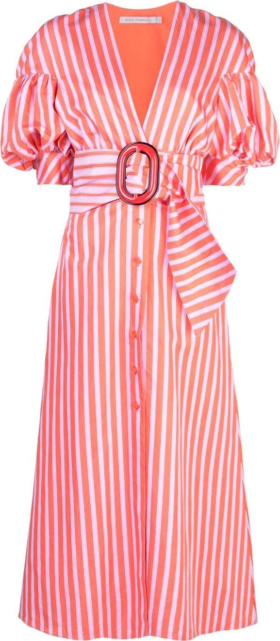 Silvia Tcherassi WEMBLEY striped puff-sleeve dress
