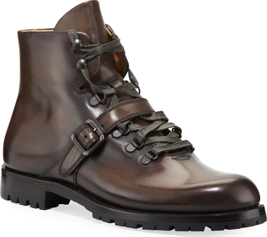 Berluti Brunico Venezia Leather Hiking Boot