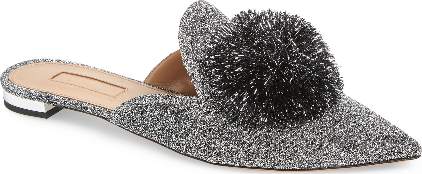 Aquazzura Powder Puff Metallic Mule