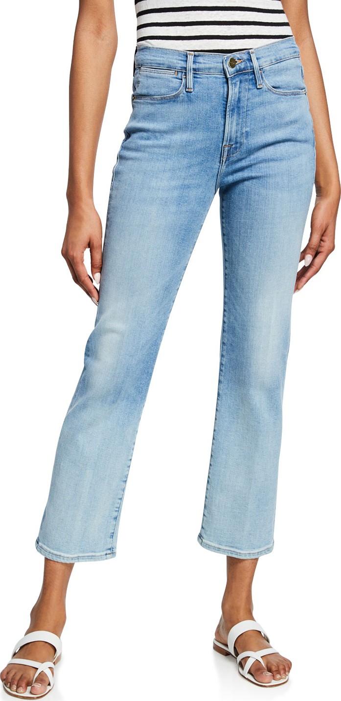 FRAME DENIM Le High Straight Cropped Stretch Jeans