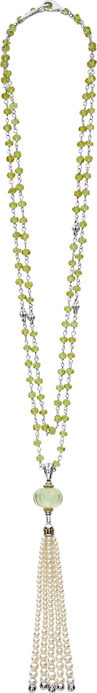 LAGOS 18k Caviar Forever Beaded Pearl Tassel Necklace, 36"