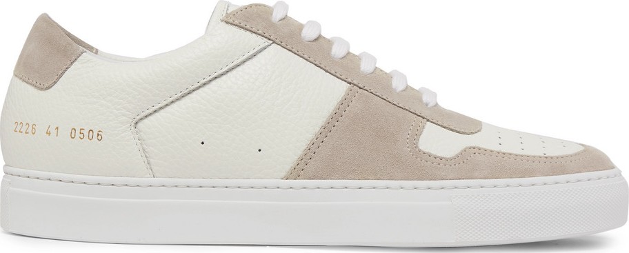 Common Projects BBall Full-Grain Leather and Suede Sneakers
