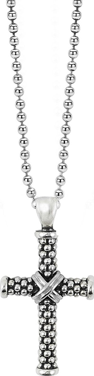 LAGOS Signature Caviar Beaded Cross Pendant Necklace