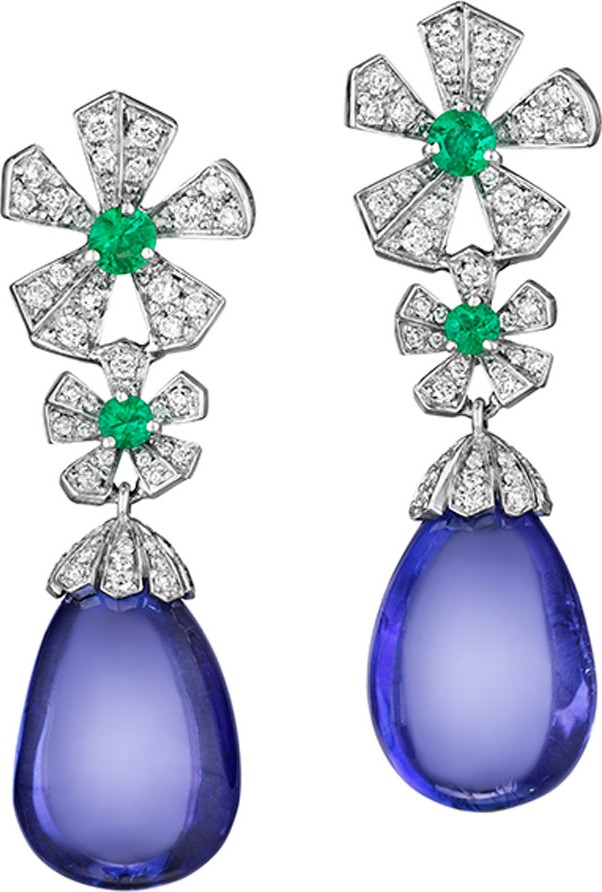 Mimi So Wonderland Tanzanite Flower Drop Earrings