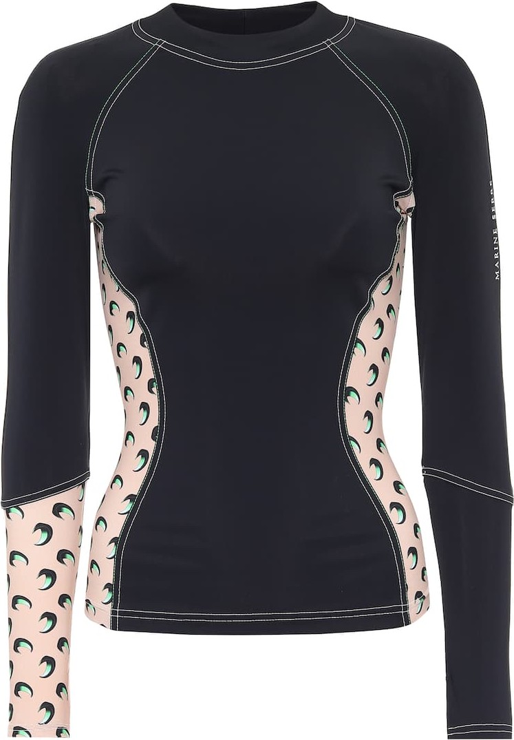 Marine Serre Printed stretch-jersey top