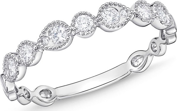 Memoire Stack 'Em Up Beveled Teardrop Band Ring with Diamonds