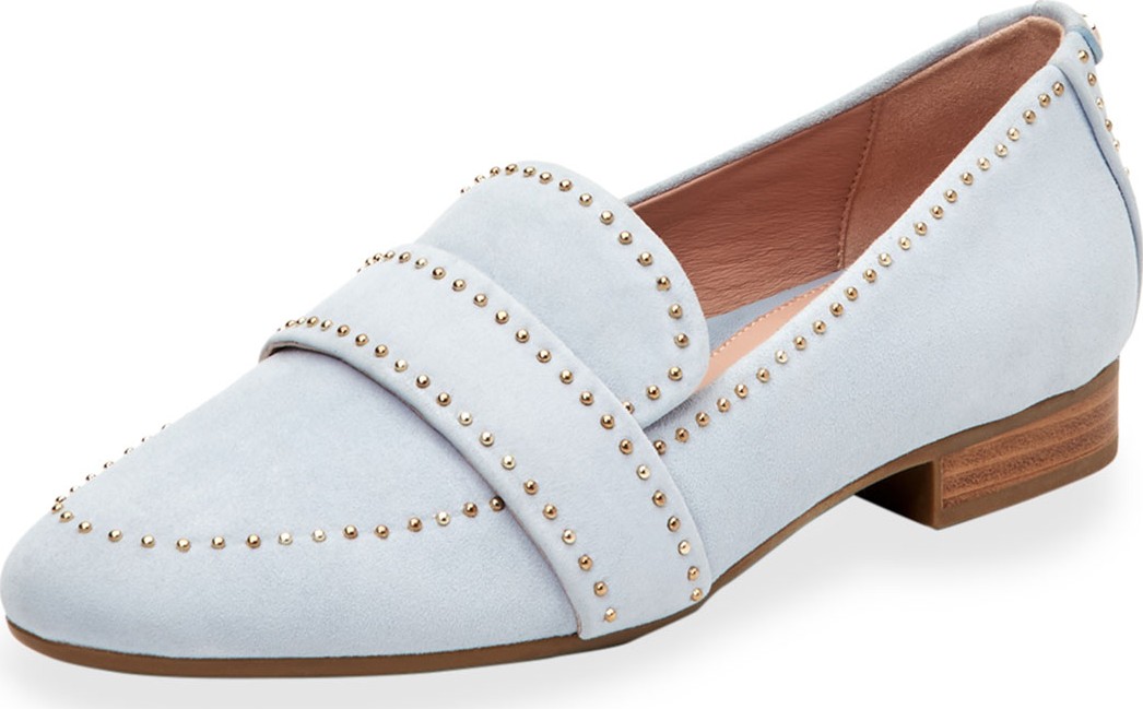 Taryn Rose Bristol Studded Suede Loafers