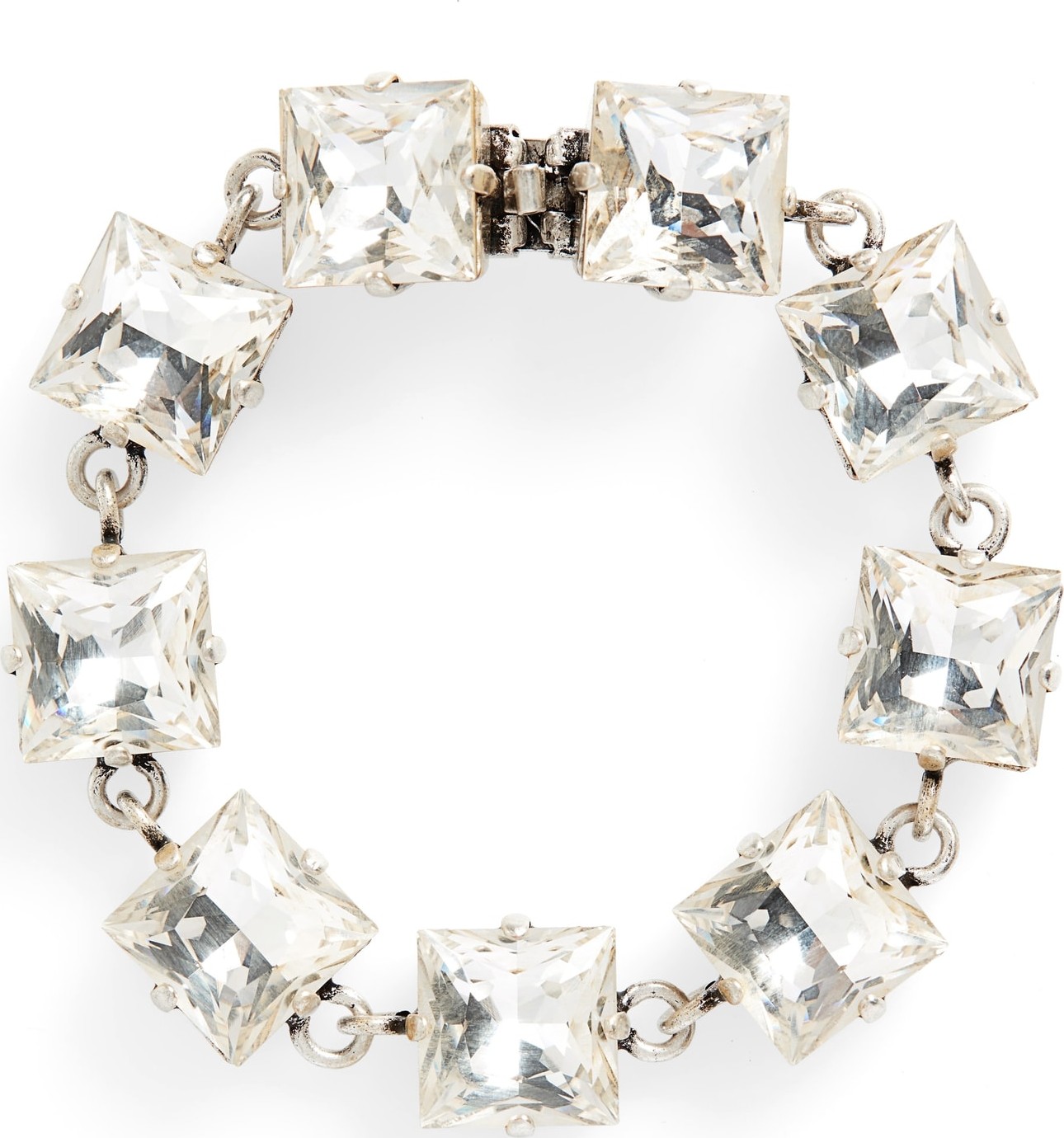 Saint Laurent Oversize Crystal Tennis Bracelet