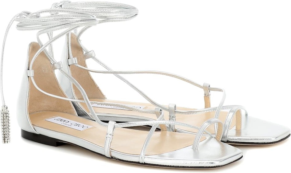 Jimmy Choo Dusti embellished leather sandals