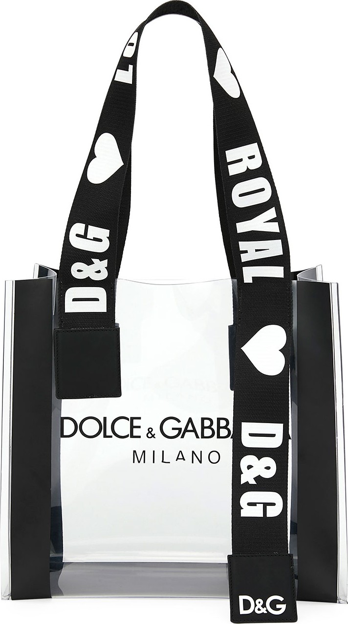 Dolce & Gabbana See-Through Screen-Printed Shopping Tote Bag