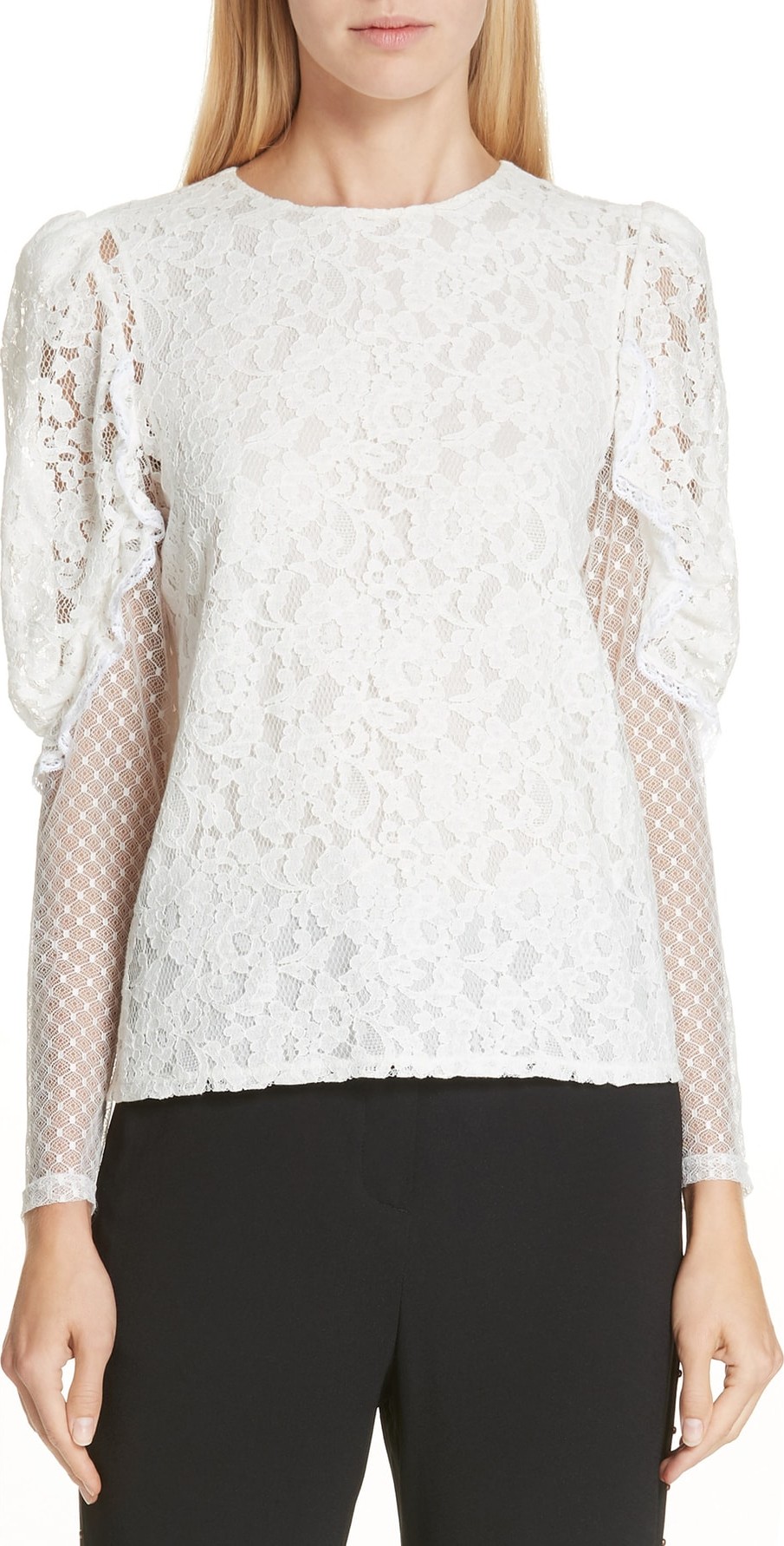 See By Chloé Lace Leg of Mutton Top