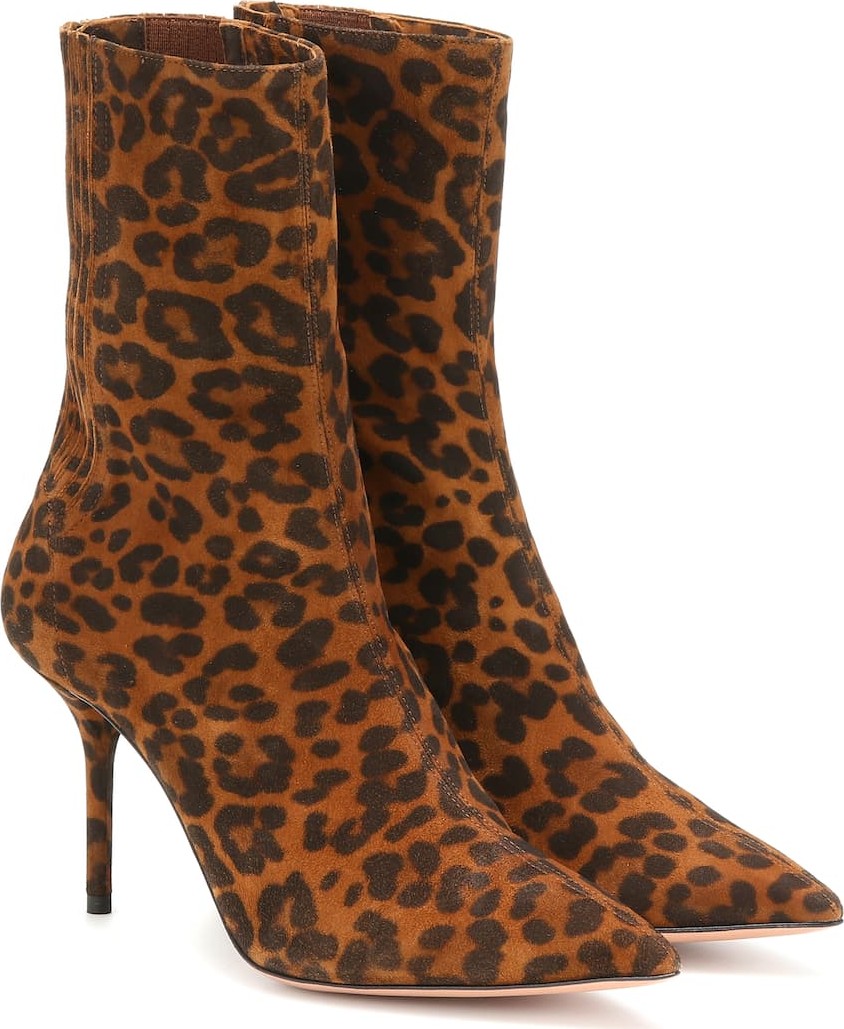 Aquazzura Saint Honoré 85 suede ankle boots