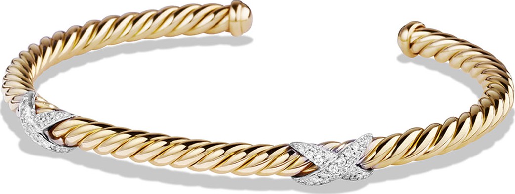 David Yurman X Collection Bracelet with Diamonds in Gold