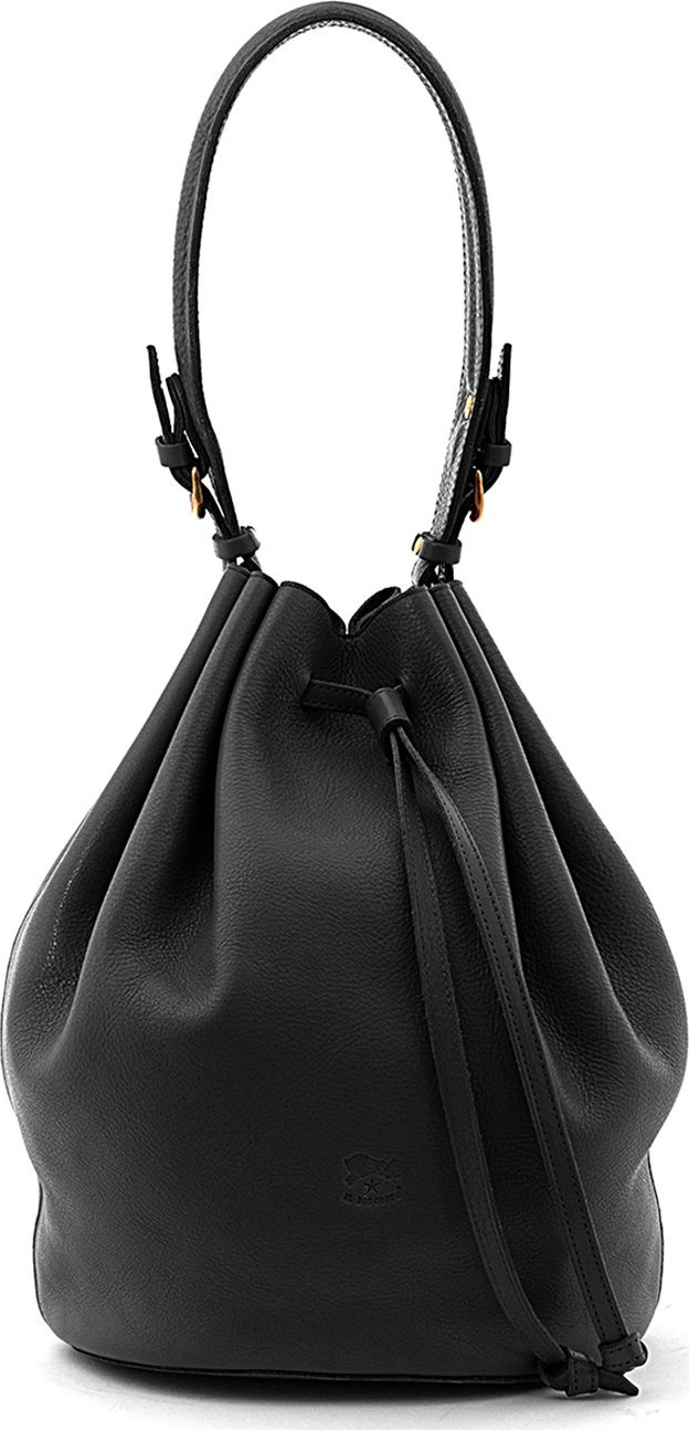 Il Bisonte Leather Curly Bucket Shoulder Bag