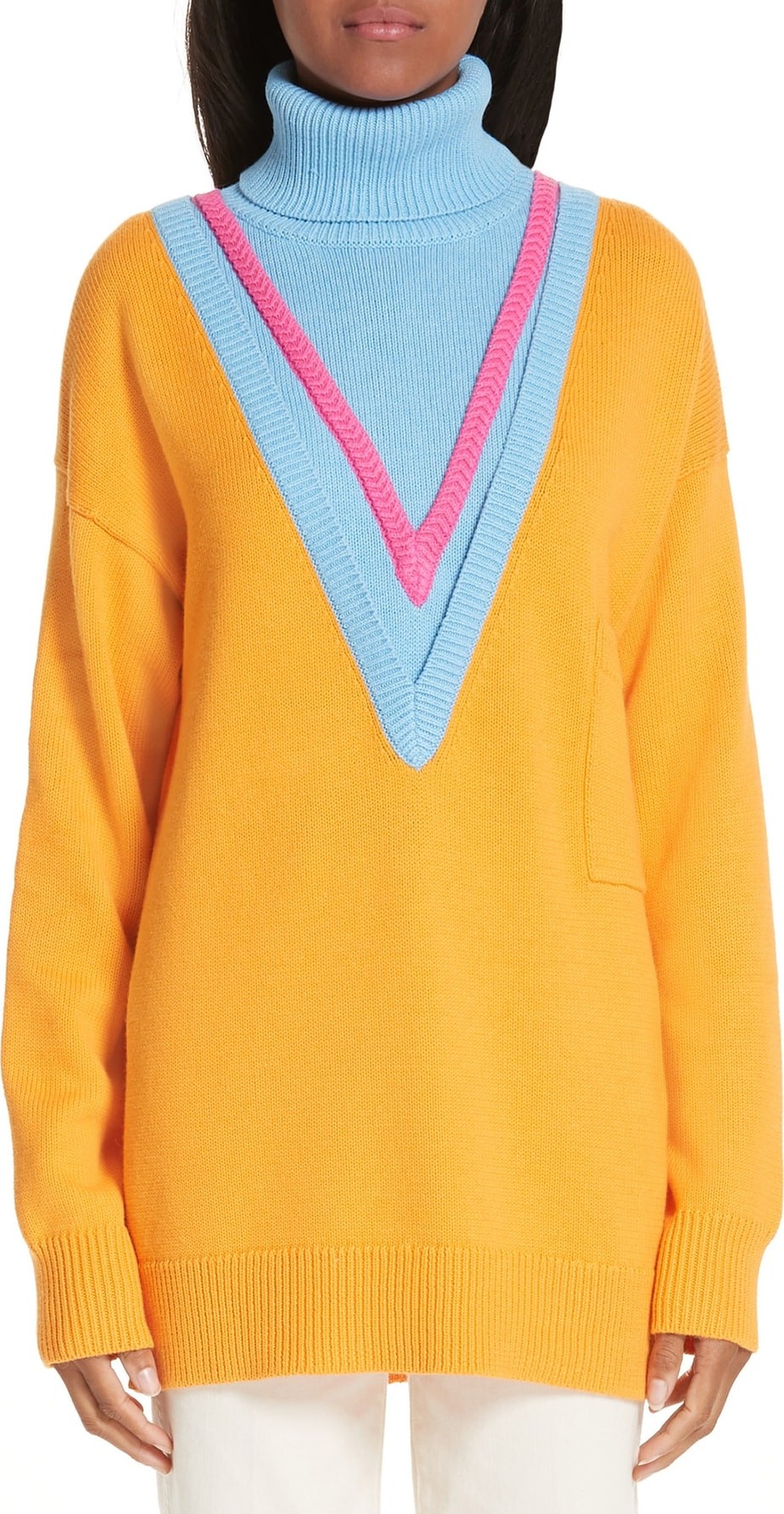 Victor Glemaud Layered Cotton & Cashmere Turtleneck Sweater