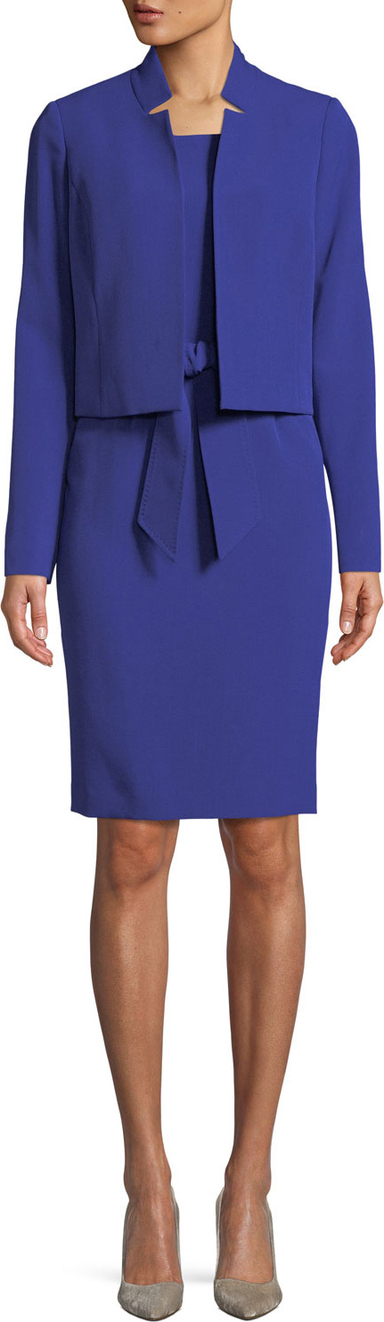 Albert Nipon Belted Sheath Dress W/Matching Jacket