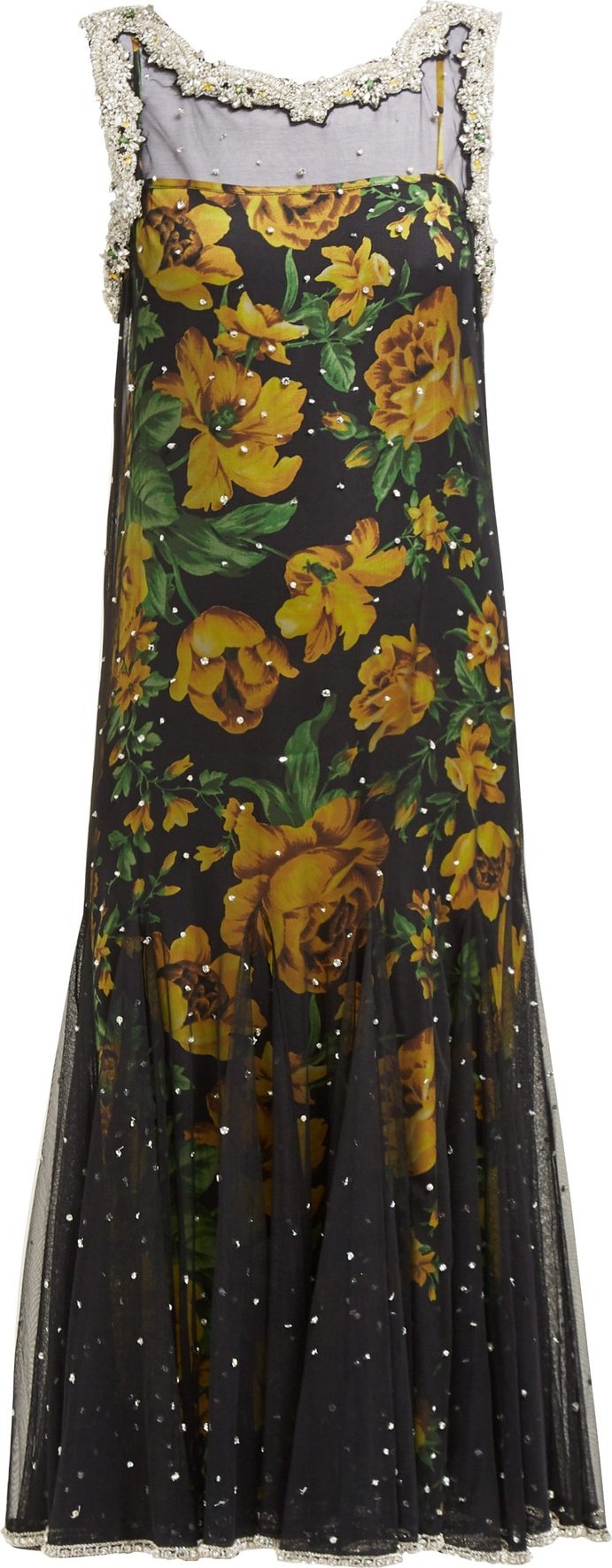 Richard Quinn Crystal-embellished tulle dress