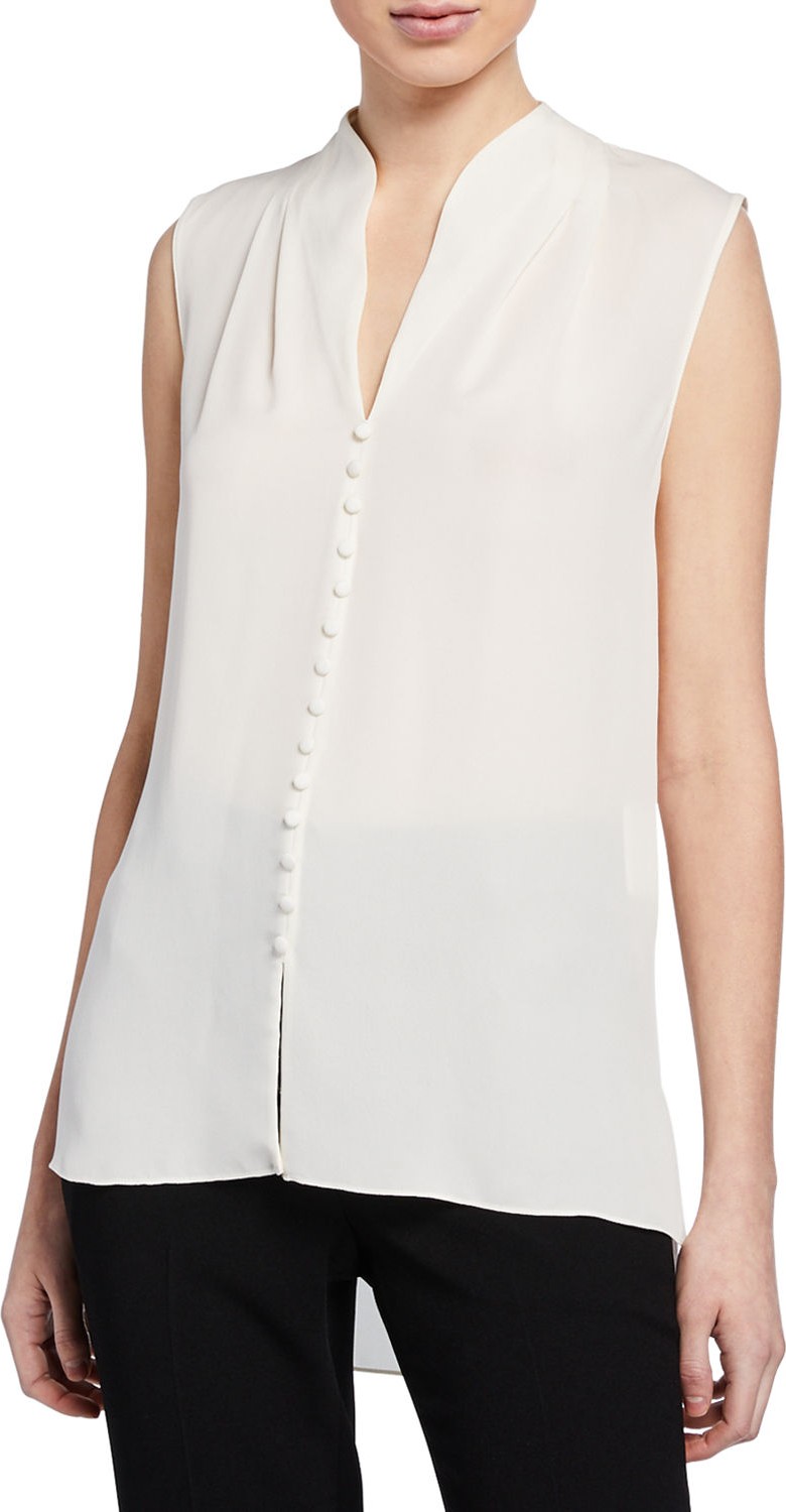 Elie Tahari Judith Sleeveless Silk Blouse