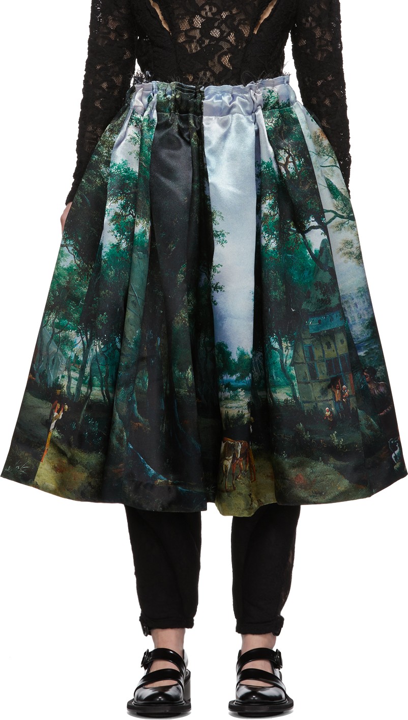 Comme Des Garcons Multicolor Print Skirt