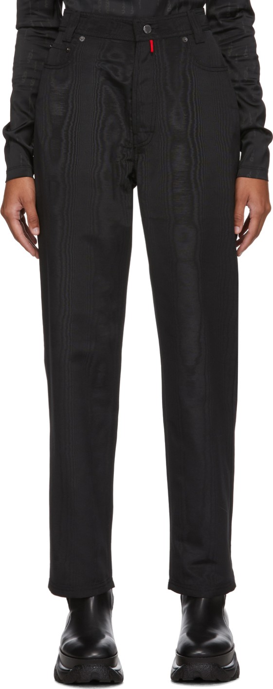 032c Black Moiré Trousers