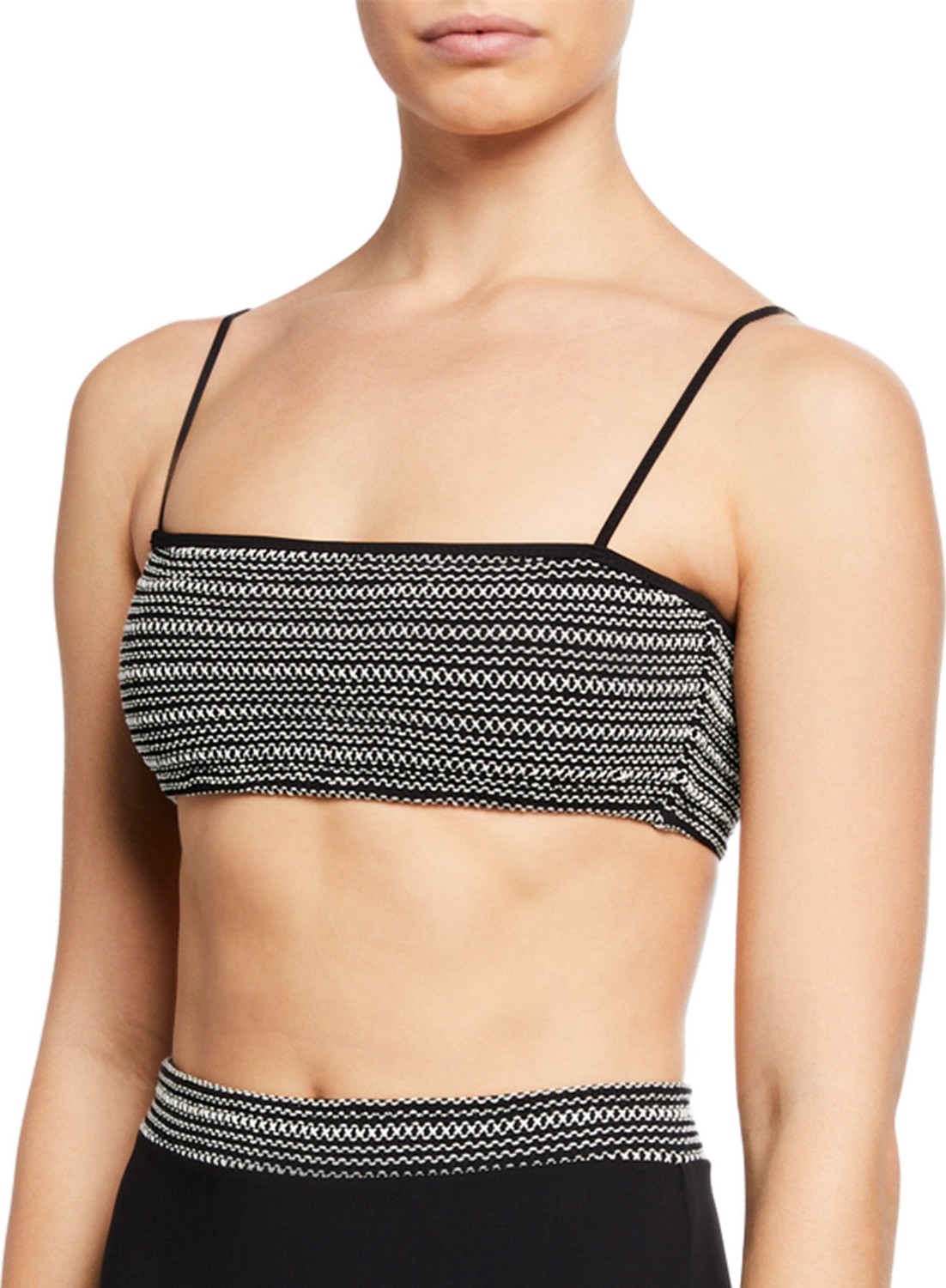 Kisuii Adrianna Embroidered Bandeau Bikini Top