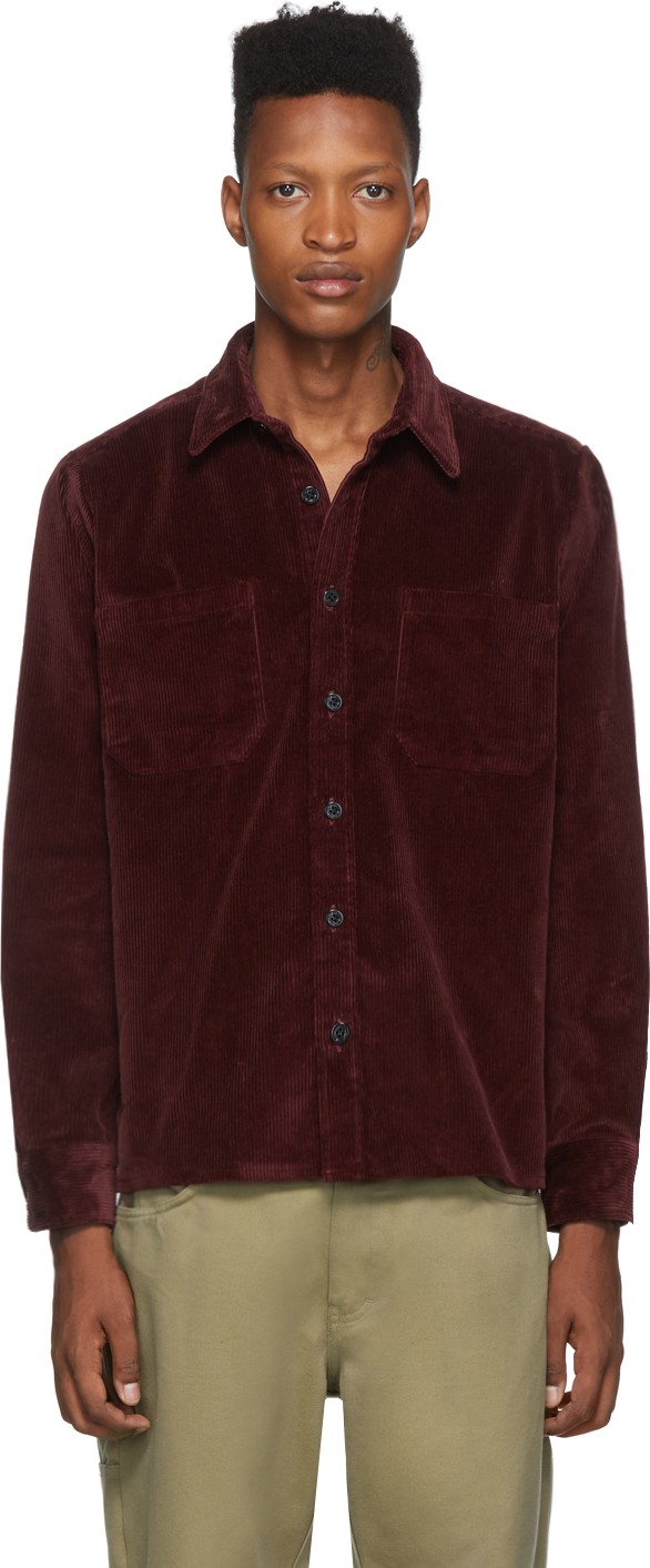 Noah NYC Burgundy Brisbane Moss Corduroy Shirt