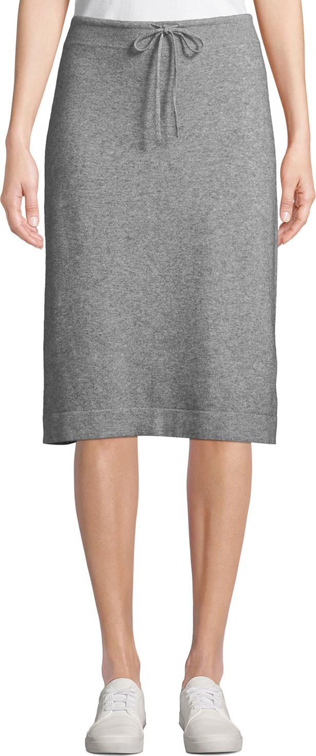 Vince Wool-Cashmere Drawstring Sweater Skirt