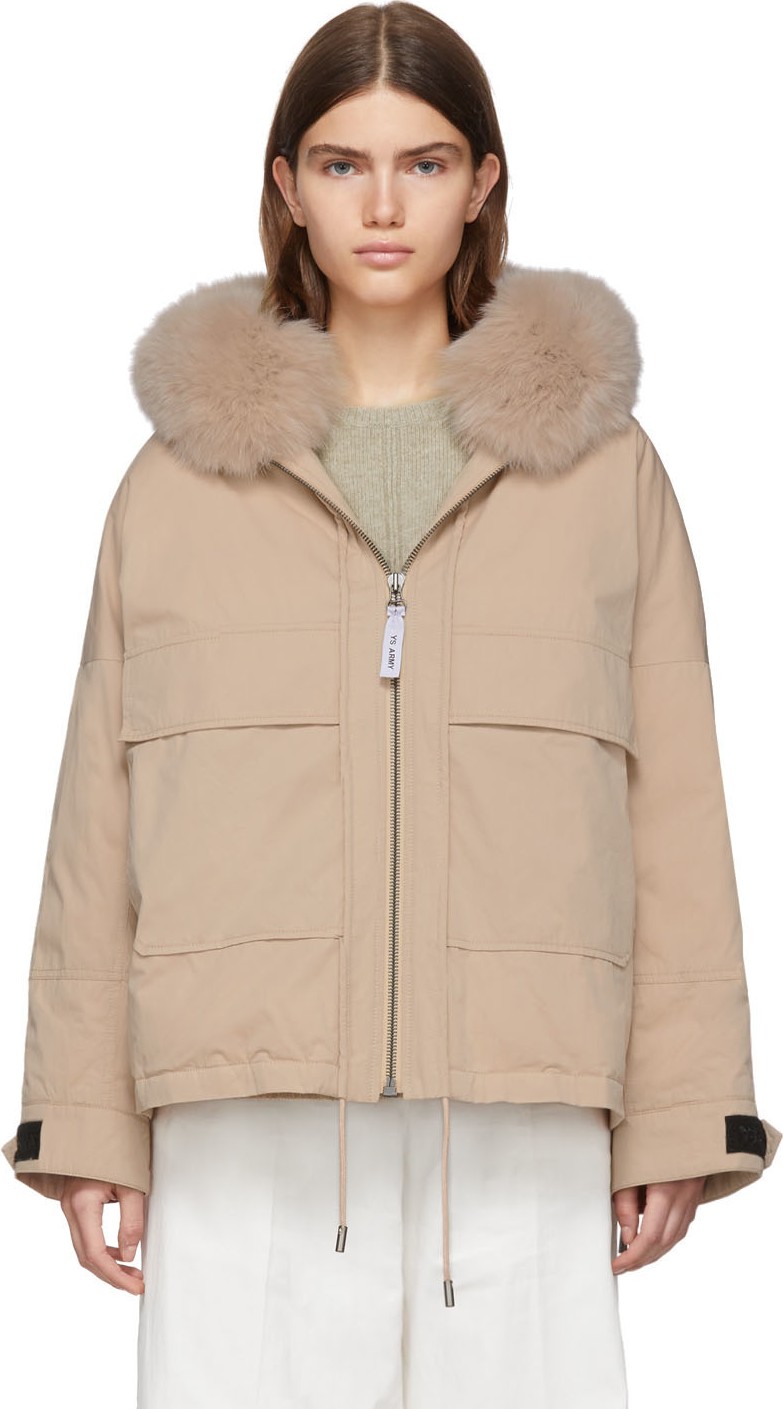 Army By Yves Salomon Pink Down & Fur Bachette Jacket