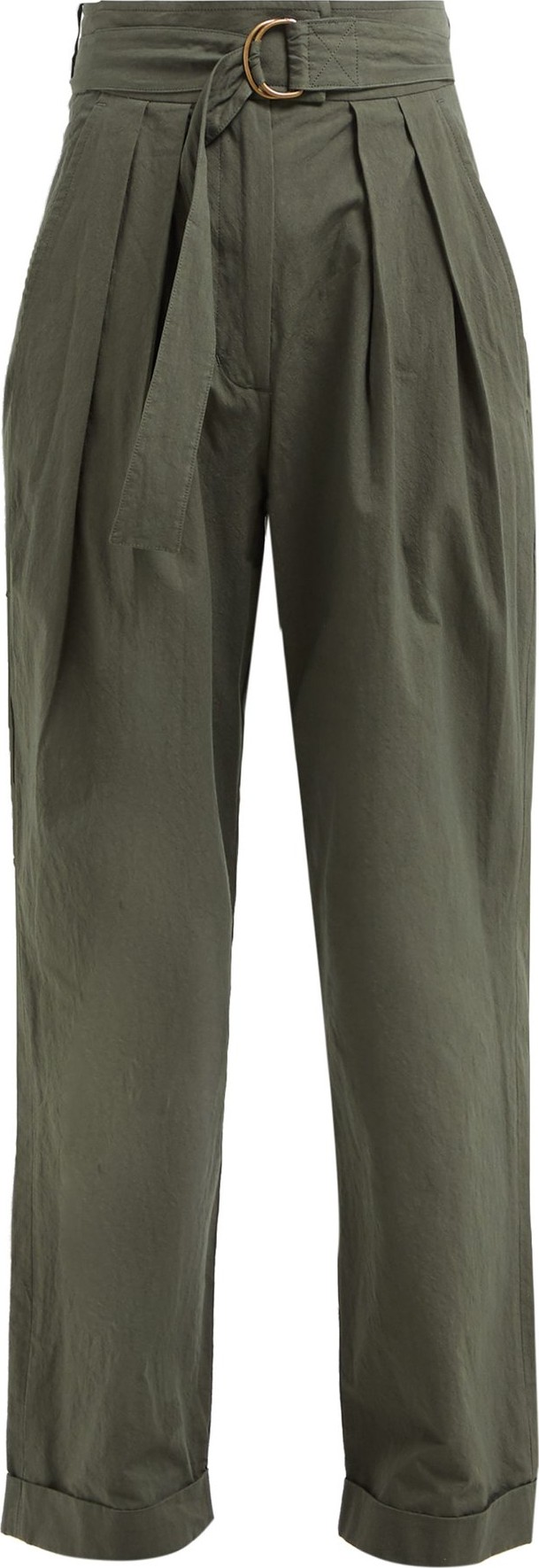 Masscob Nasua high-rise pleated cotton trousers