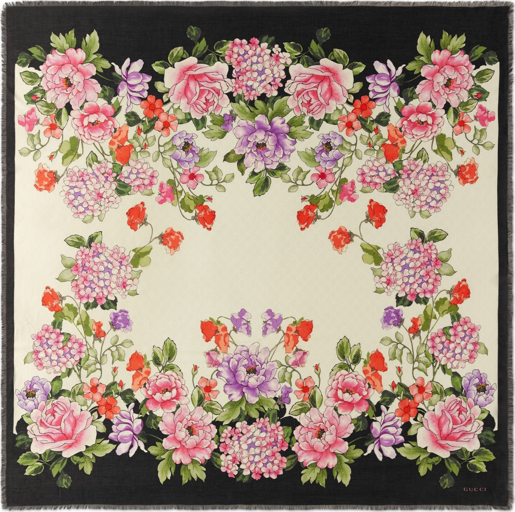 Gucci Rising Flowers Square Shawl