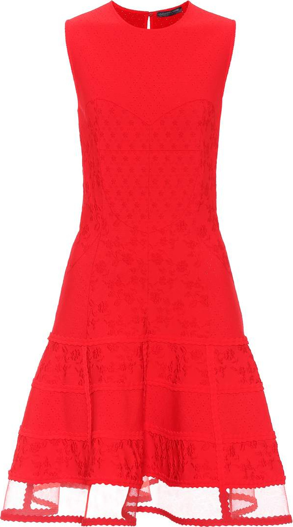 Alexander McQueen Jacquard sheer-hem dress