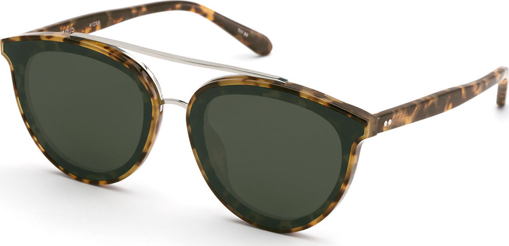 KREWE Clio Oval Acetate Sunglasses w/ Overlay Nylon Lenses