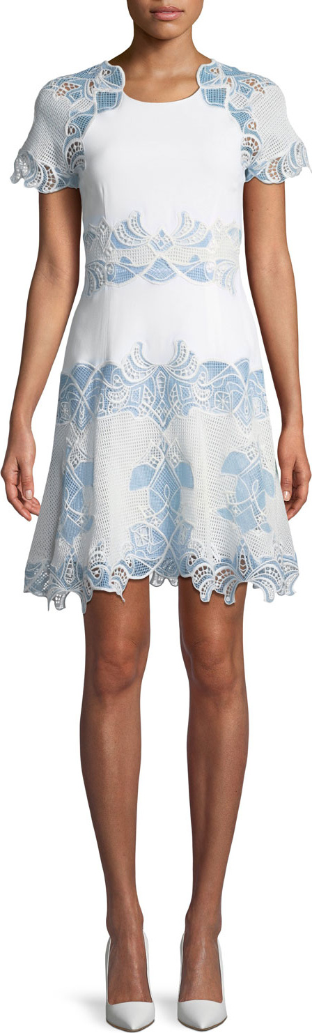 Jonathan Simkhai Eyelet Applique Tee Dress