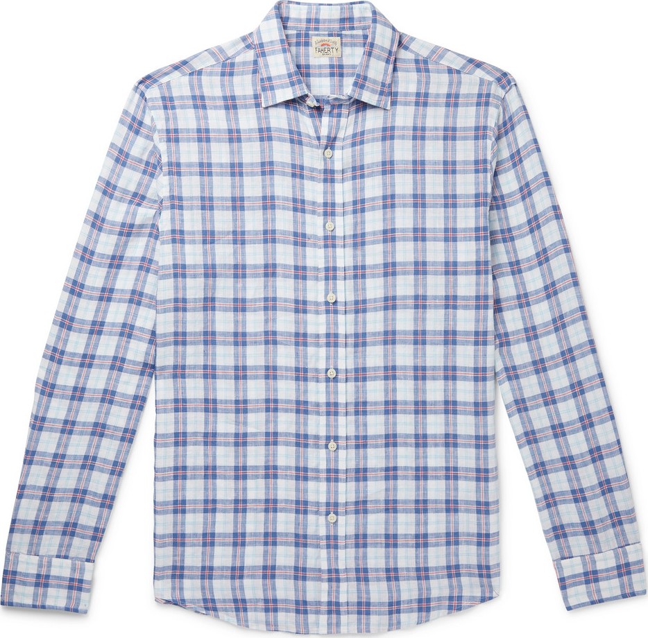 Faherty Checked Linen Shirt