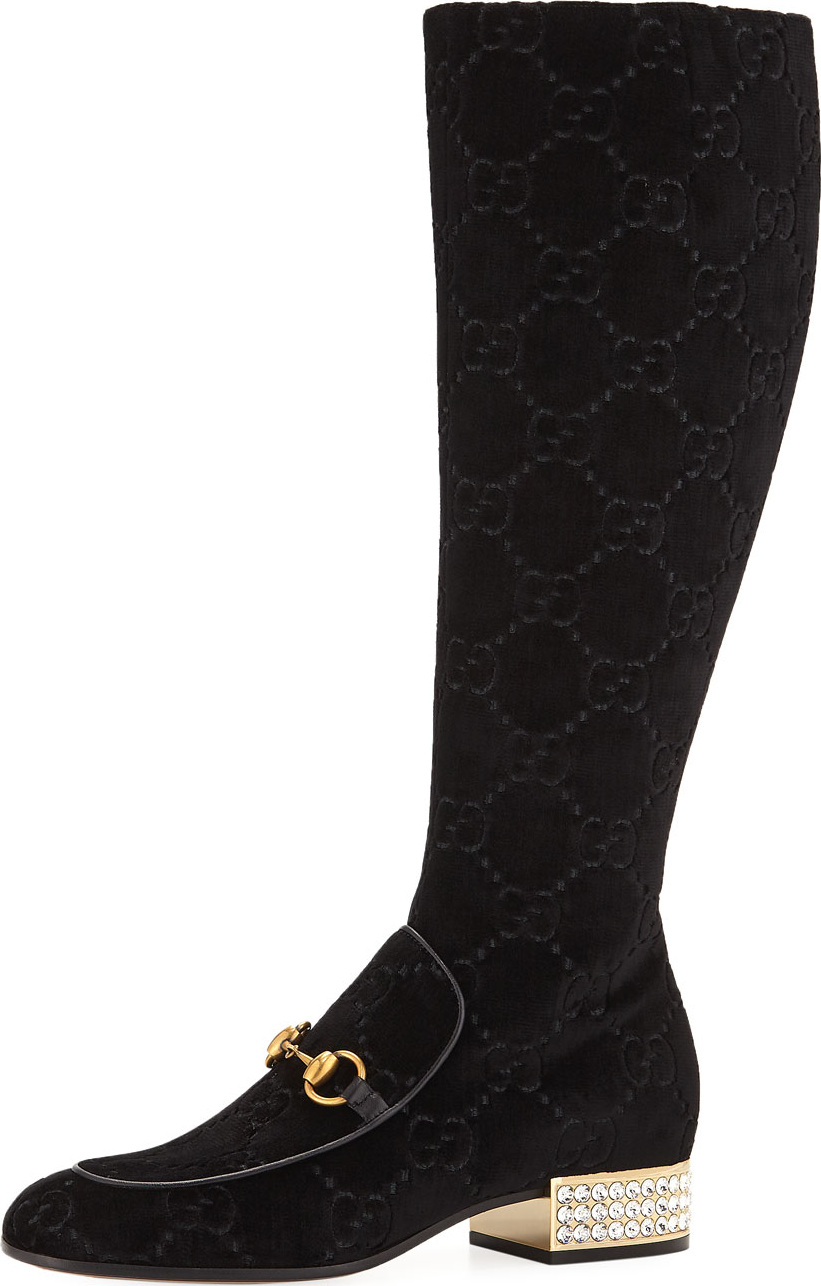 Gucci Mister GG Velvet Over-The-Knee Boot