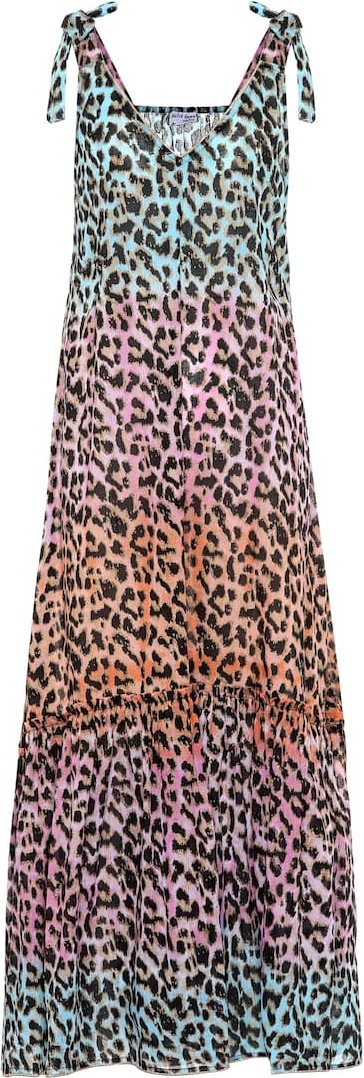 Juliet Dunn Leopard-print cotton maxi dress