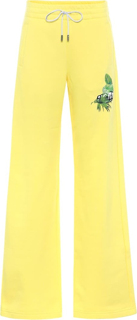 Off White Wide-leg cotton trackpants