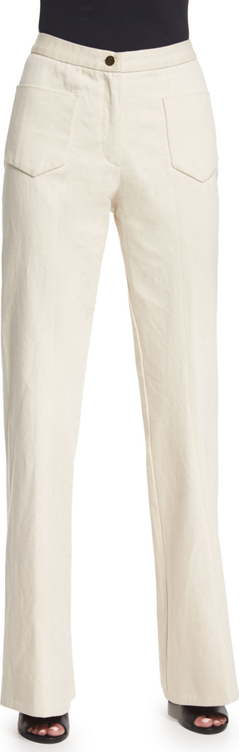 Co High-Waist Flare-Leg Jeans, Ivory