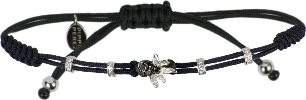 Pippo Perez Pull-Cord Bracelet with Diamond Octopus in 18K White Gold