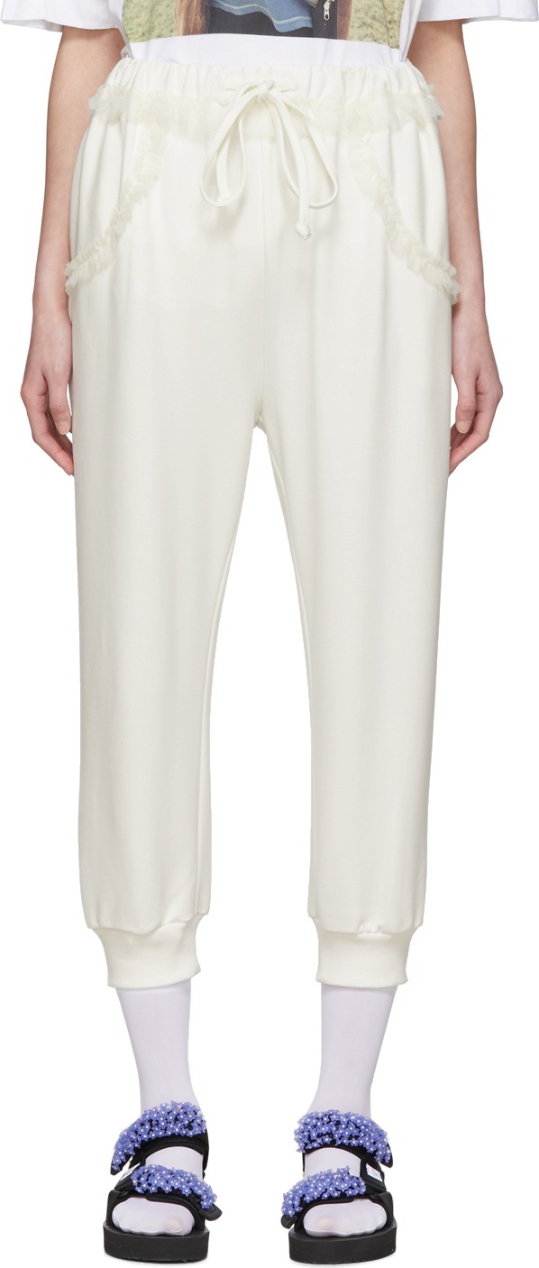 Simone Rocha White Frill Pocket Lounge Pants Simone Rocha White Frill Pocket Lounge Pants