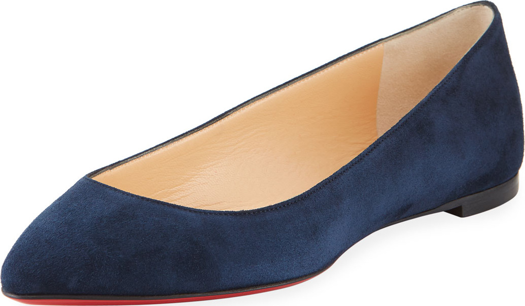 Christian Louboutin Eloise Suede Red Sole Flat