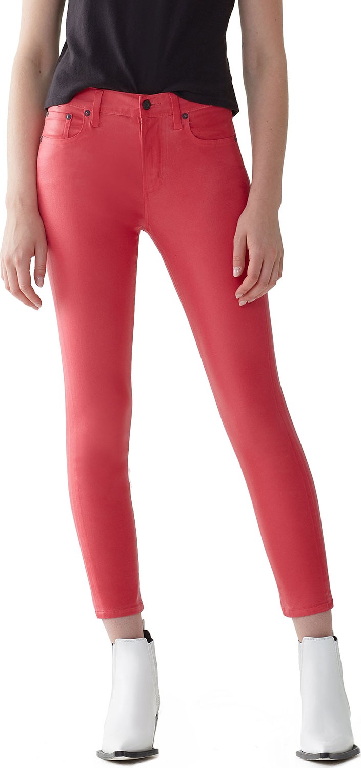 Agolde Sophie High-Rise Skinny Cropped Leatherette Jeans