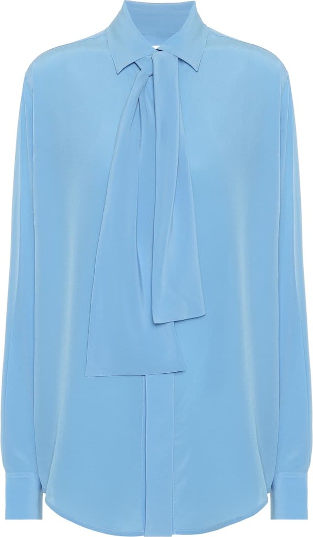 Victoria Beckham Silk-crêpe tie-neck blouse